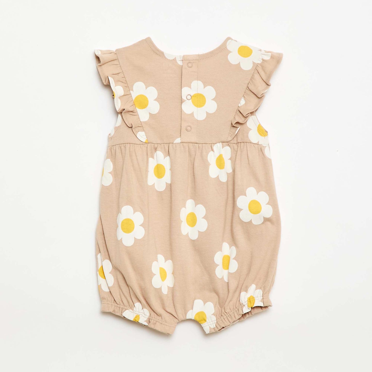 Printed Cotton Jersey Romper BEIGE