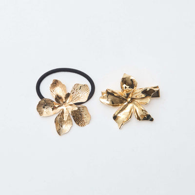 Gold Flower Crocodile Hair Clips YELLOW