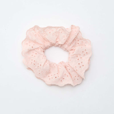 Eyelet Embroidery Scrunchie PINK