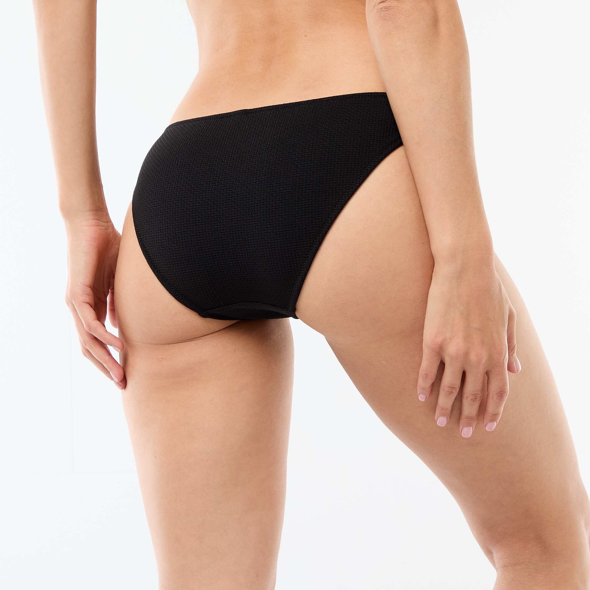 Textured Knit Swim Briefs BLACK