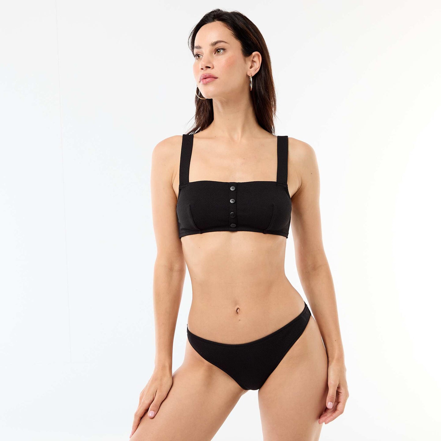 Textured Knit Swim Briefs BLACK