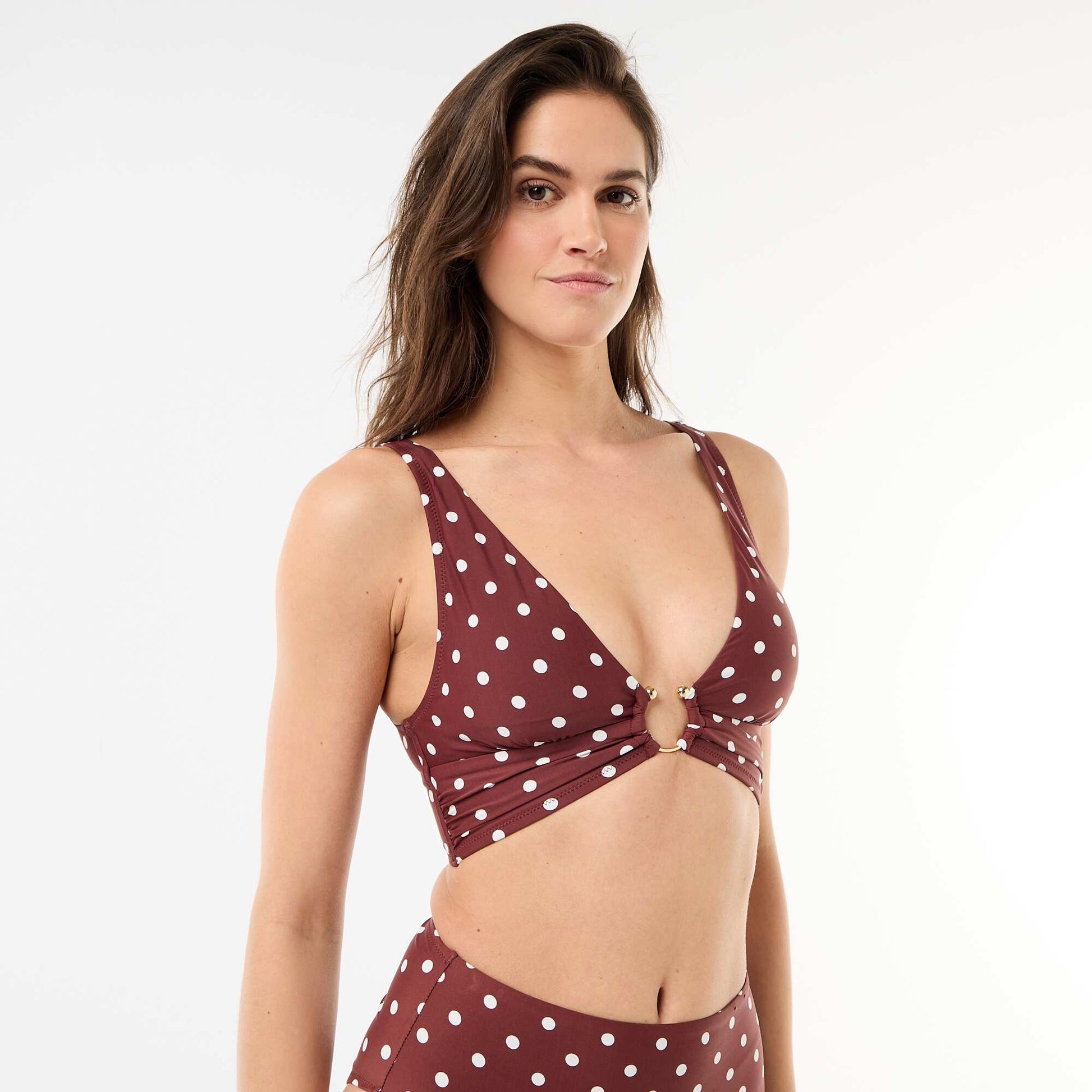 Shapewear Swimsuit Top BROWN