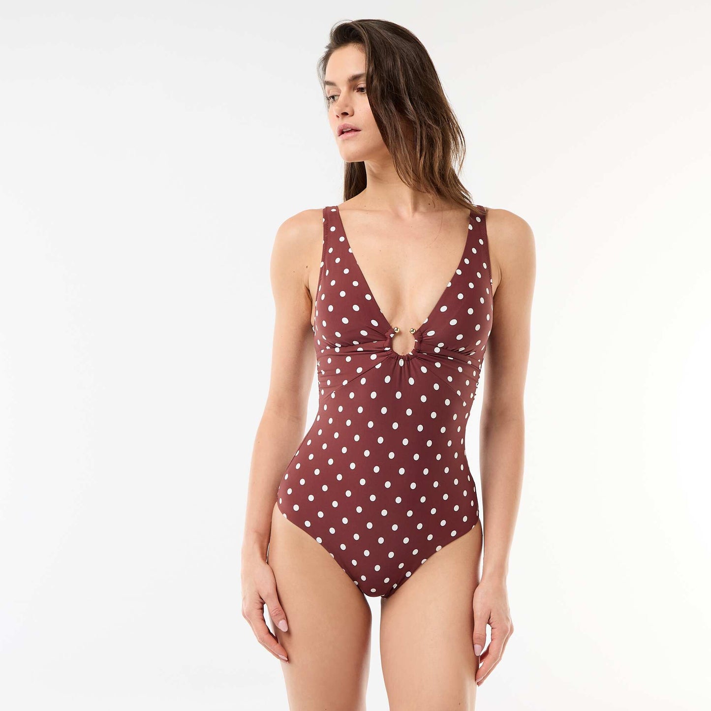Shapewear One-Piece Swimsuit BROWN