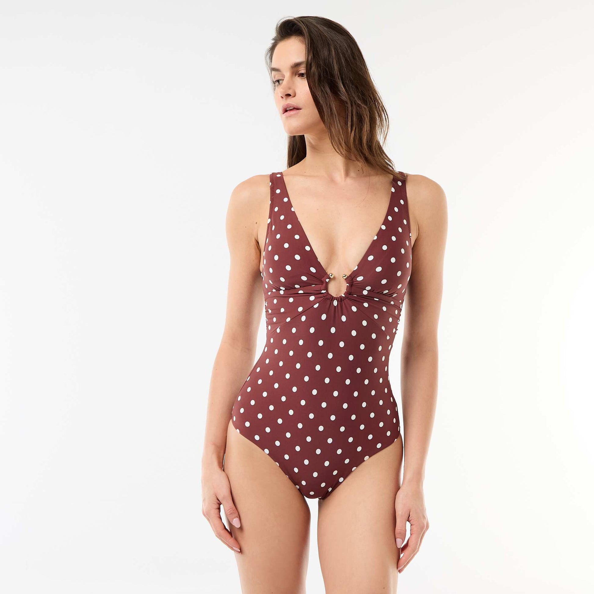 Shapewear One-Piece Swimsuit BROWN