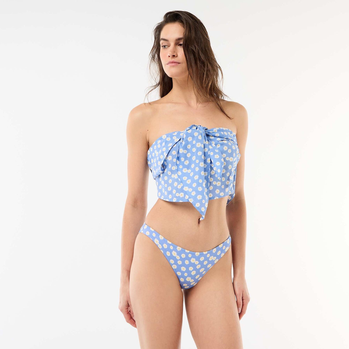 Daisy Print Swim Briefs BLUE