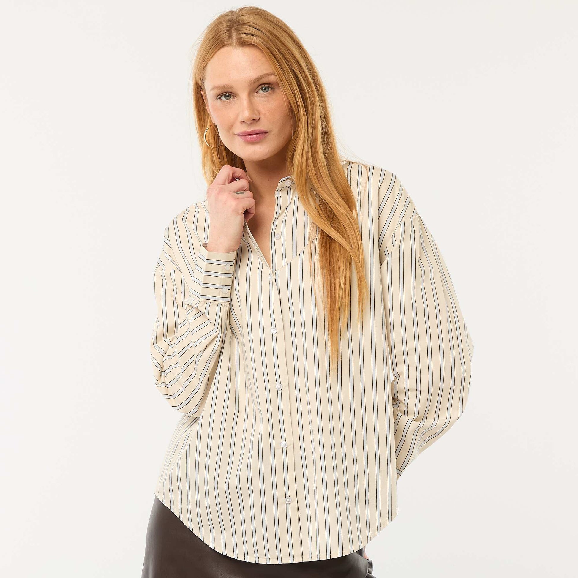 Long-Sleeved Poplin Shirt WHITE
