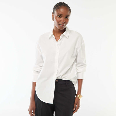 Long-Sleeved Poplin Shirt WHITE