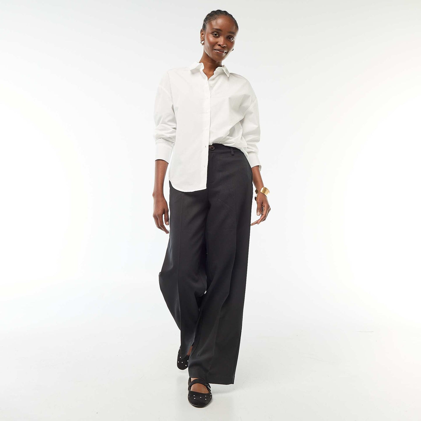 Long-Sleeved Poplin Shirt WHITE
