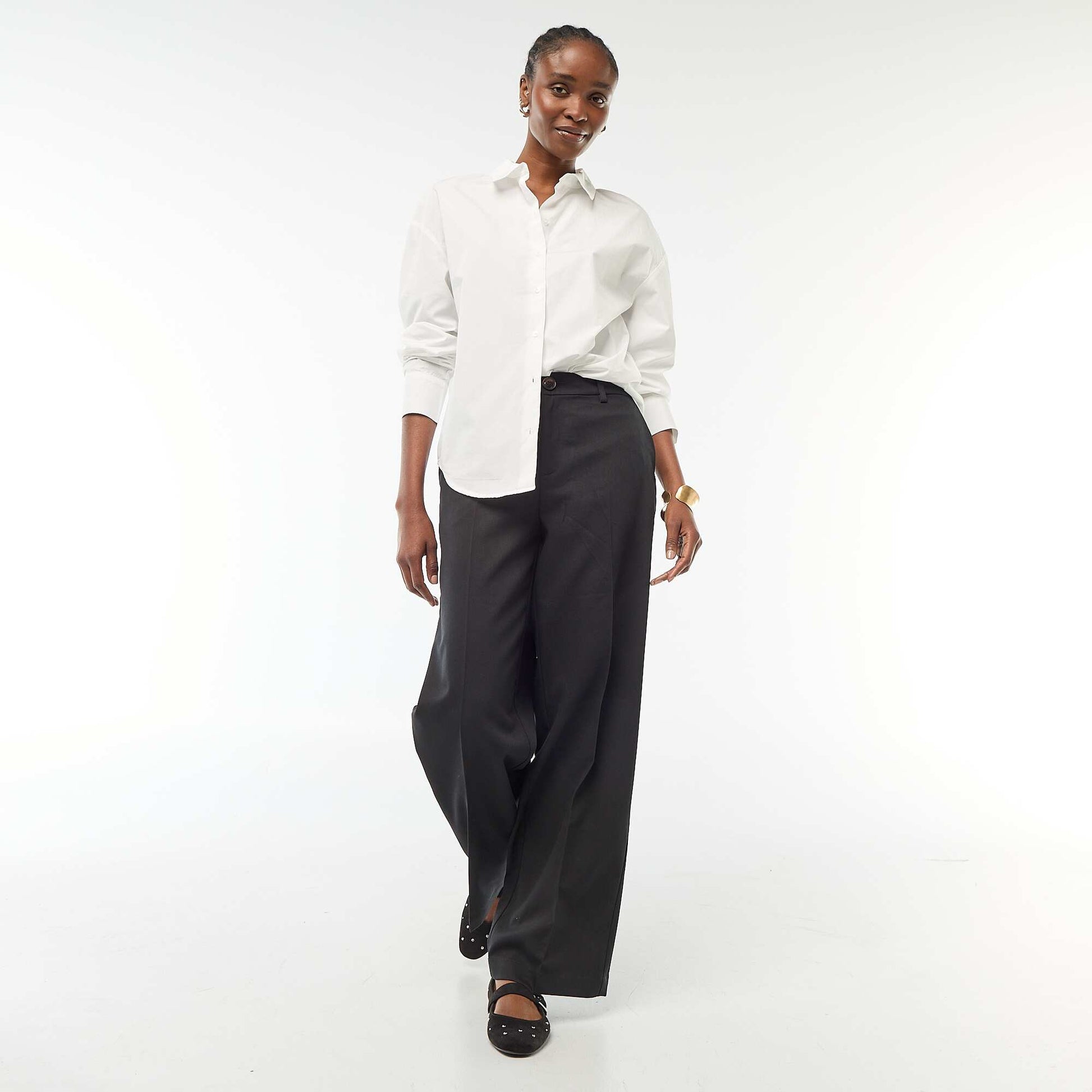 Long-Sleeved Poplin Shirt WHITE
