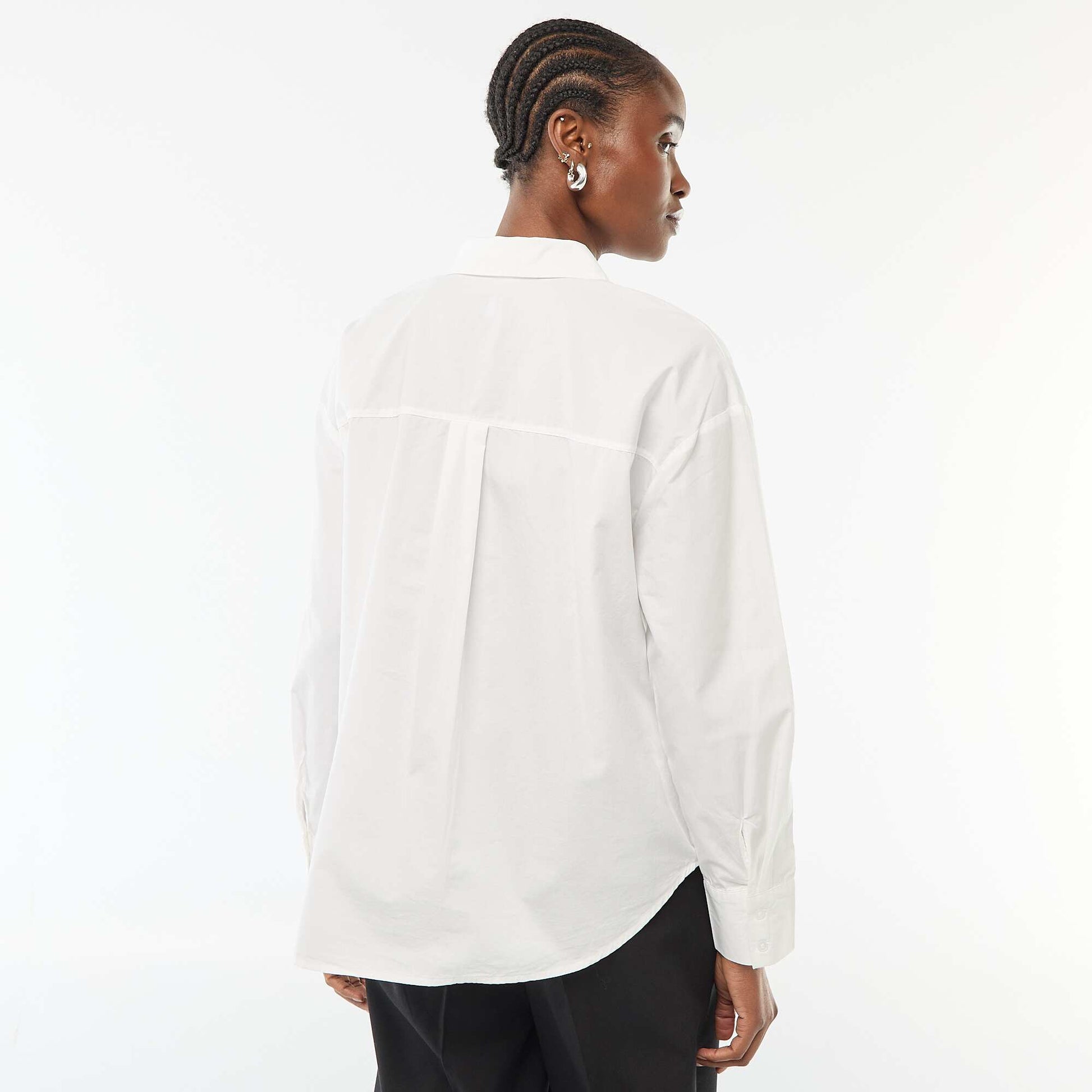 Long-Sleeved Poplin Shirt WHITE