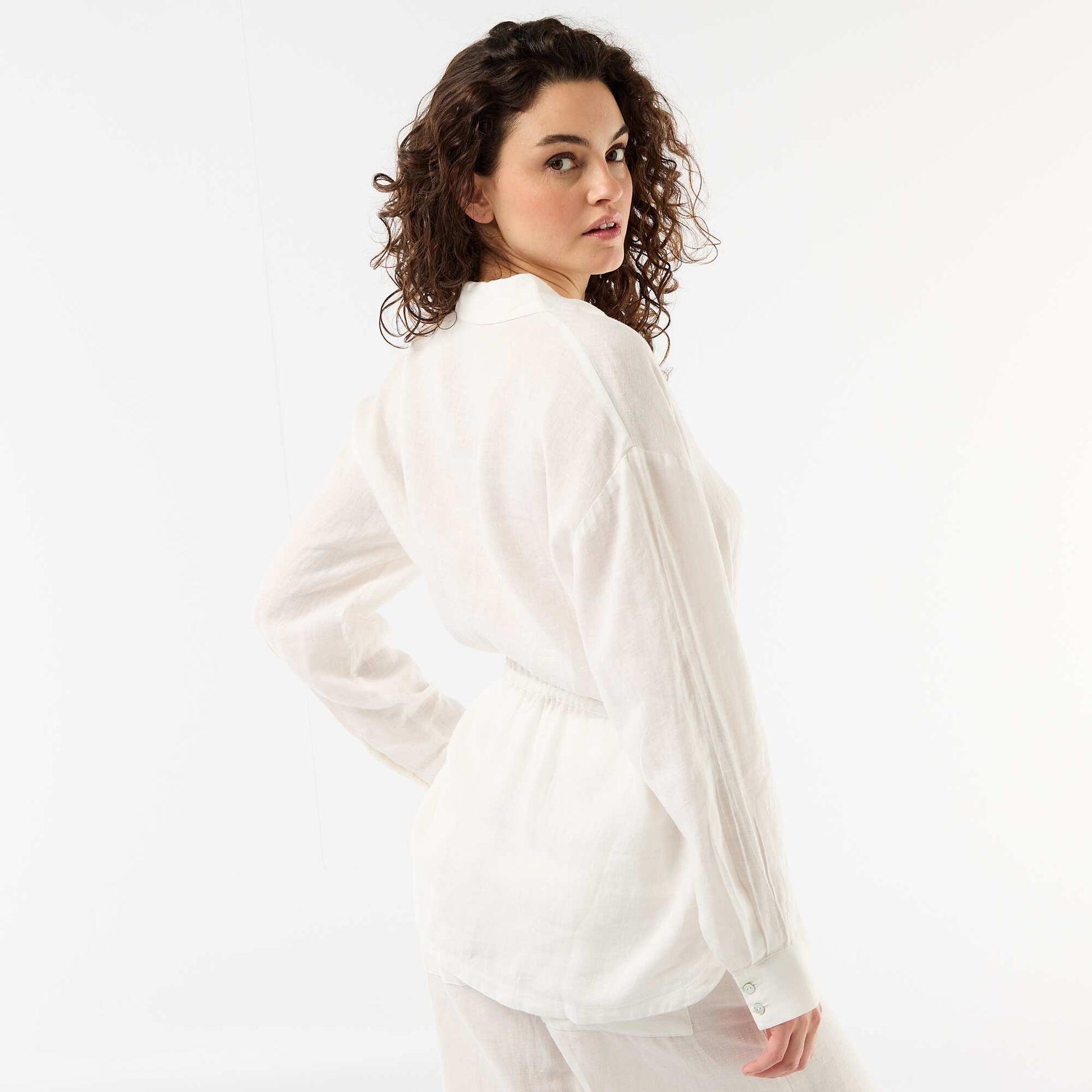 Long Plain Shirt WHITE