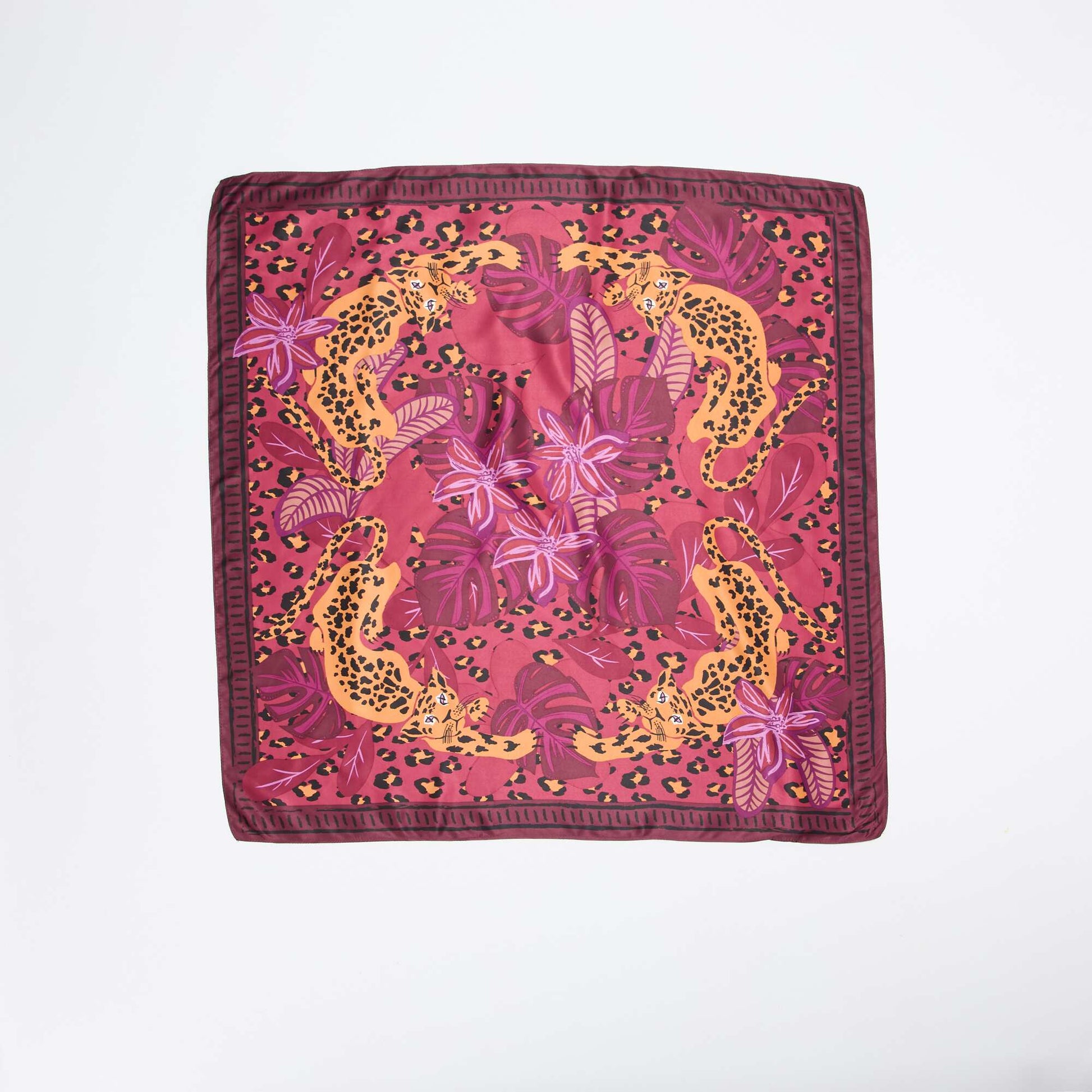 Large Square Scarf with Print BROWN