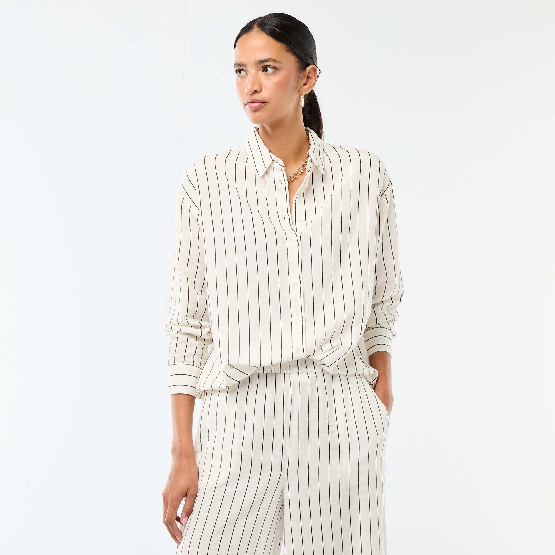 Linen Blend Shirt WHITE