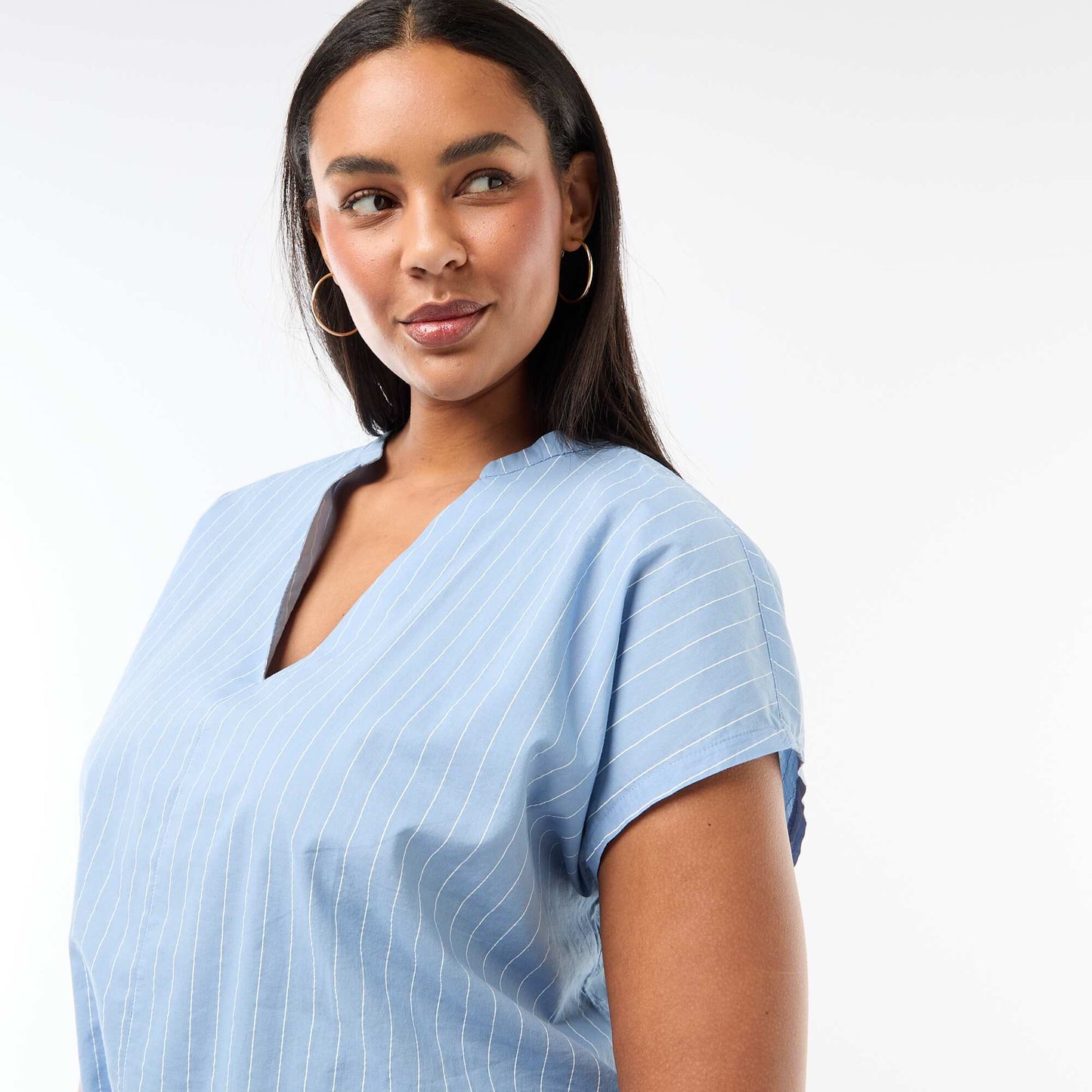 Lightweight Short-Sleeve Blouse BLUE