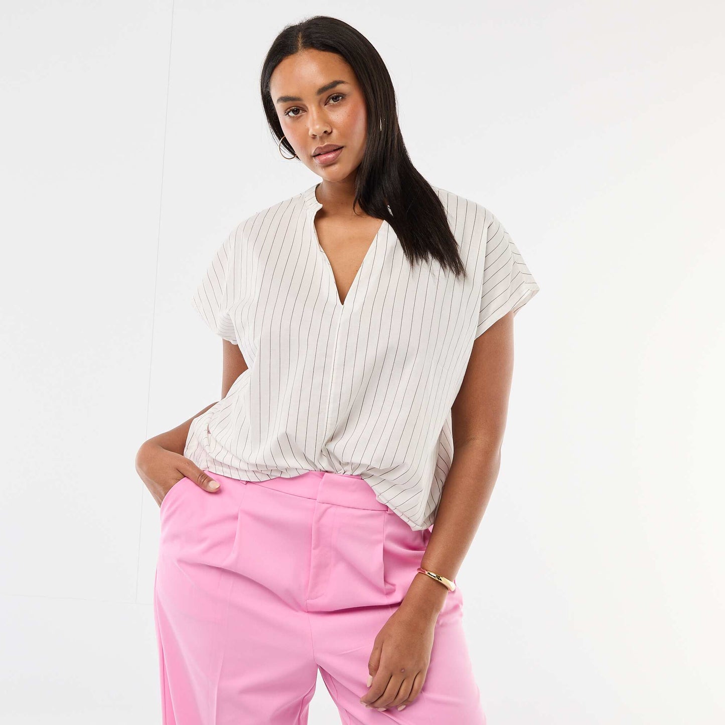 Lightweight Short-Sleeve Blouse WHITE