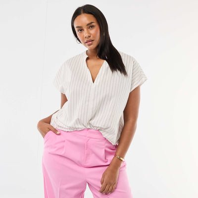 Lightweight Short-Sleeve Blouse WHITE