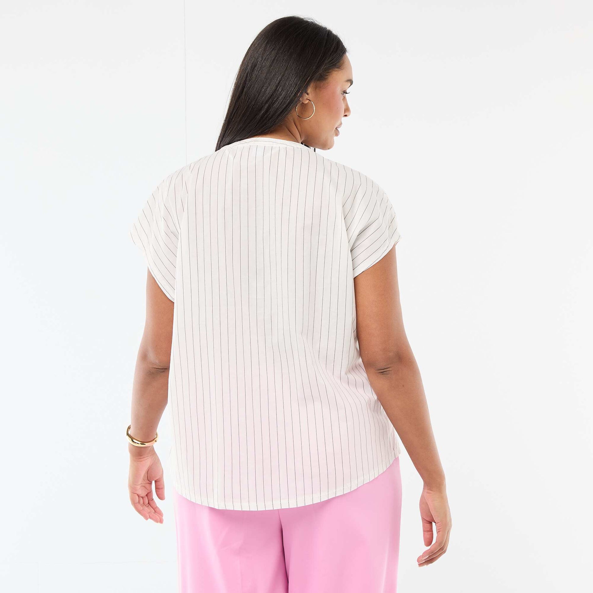 Lightweight Short-Sleeve Blouse WHITE