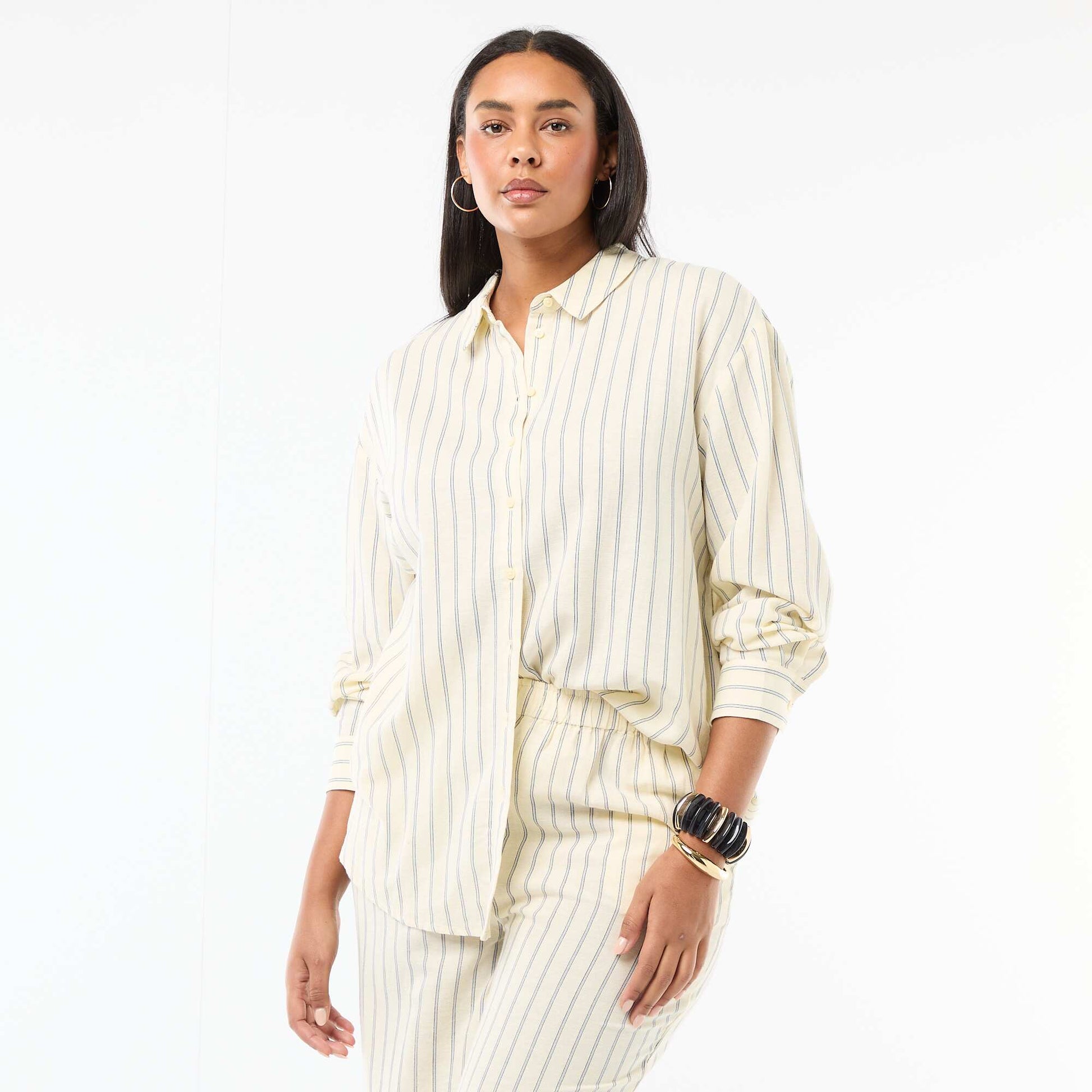 Long-Sleeved Flowy Blouse YELLOW
