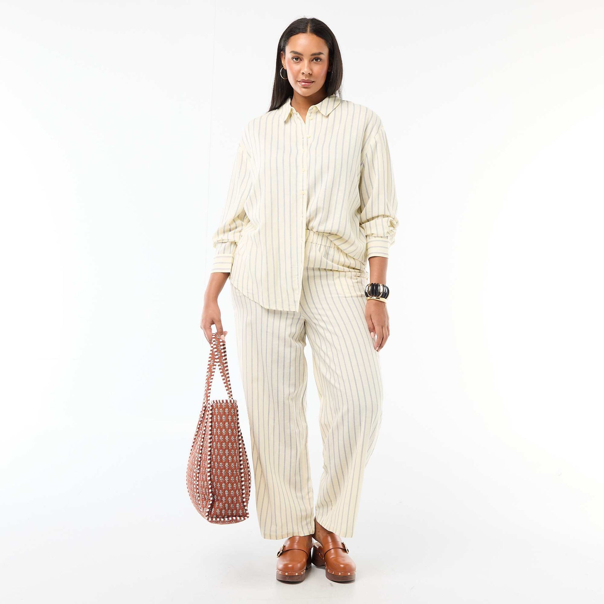 Long-Sleeved Flowy Blouse YELLOW