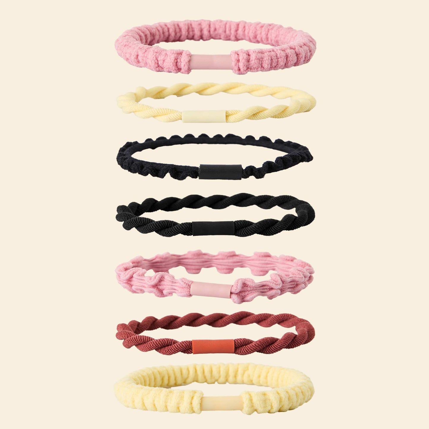 7-Pack Hair Elastics PINK