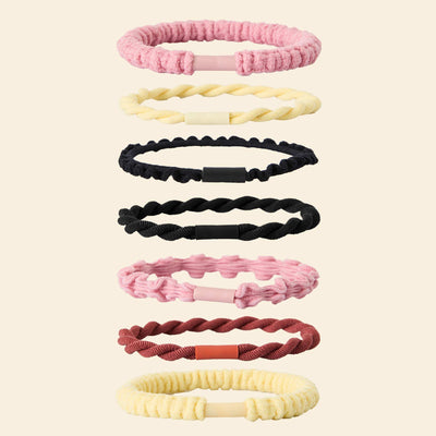 7-Pack Hair Elastics PINK