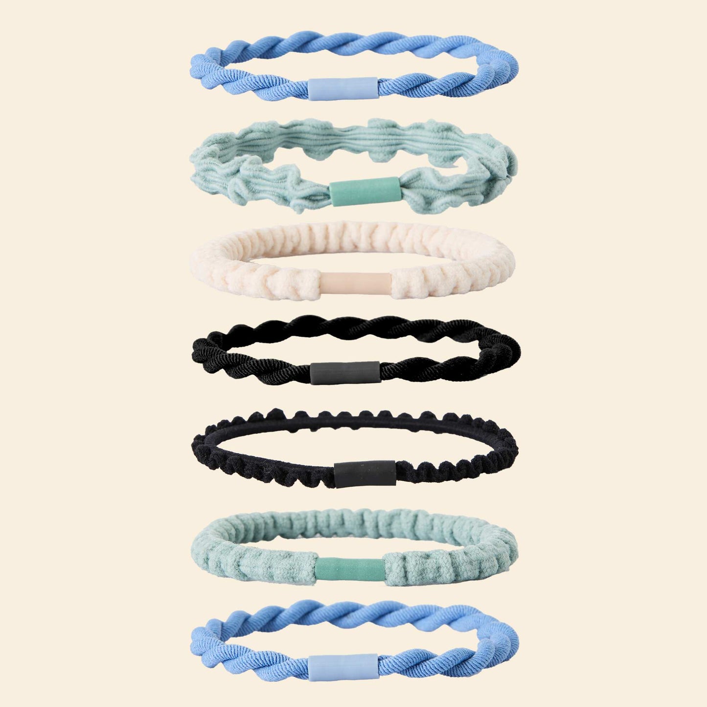 7-Pack Hair Elastics GREEN