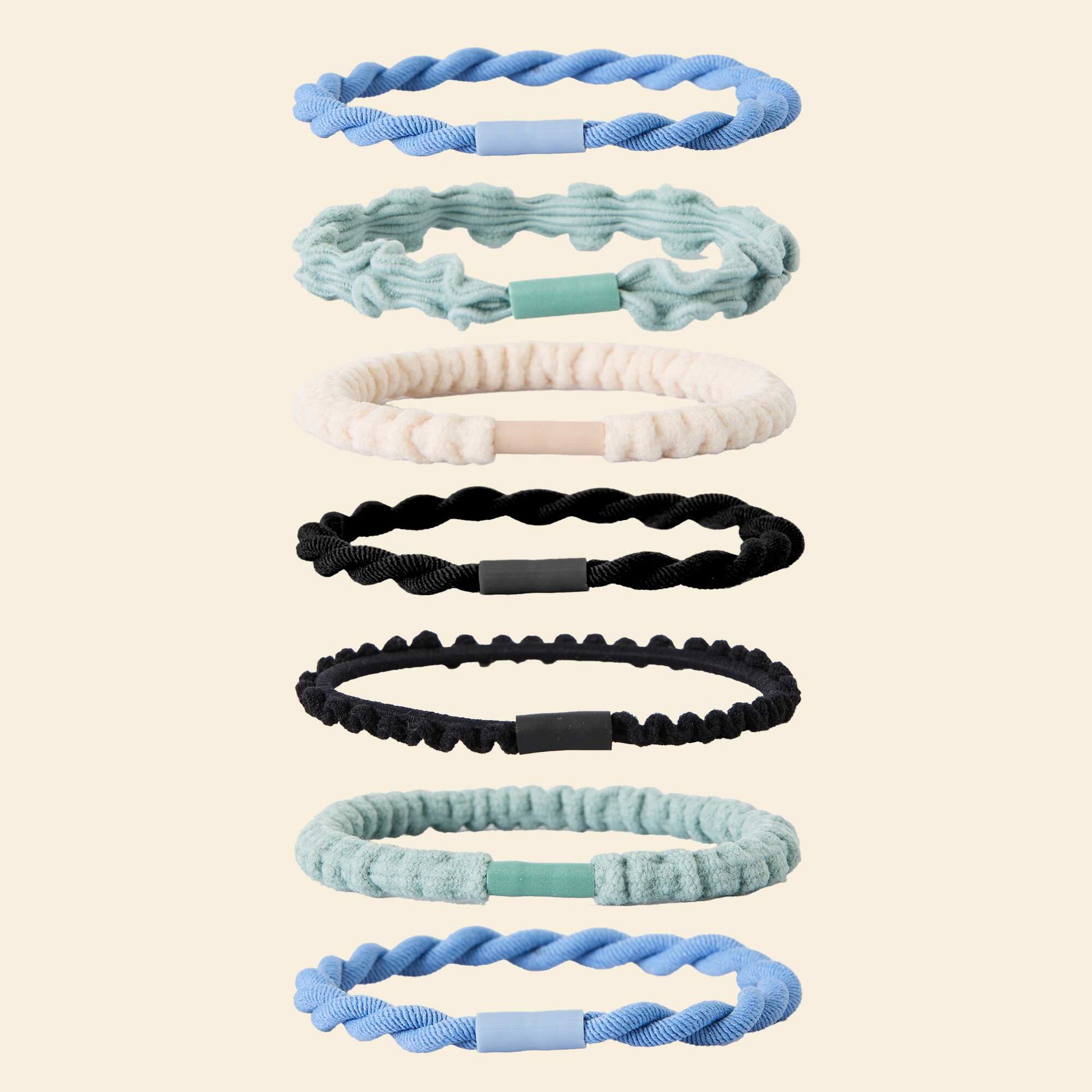 7-Pack Hair Elastics GREEN