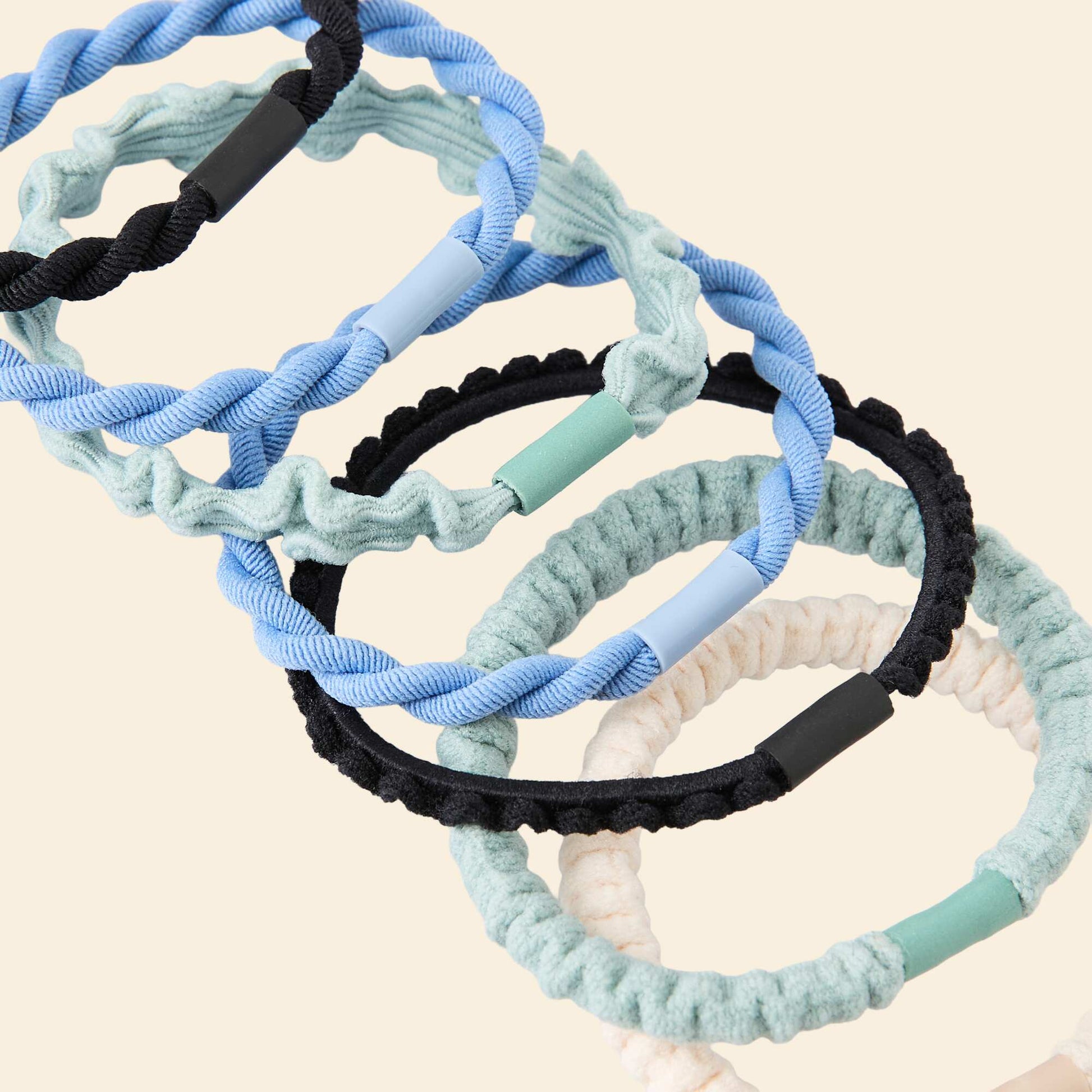 7-Pack Hair Elastics GREEN