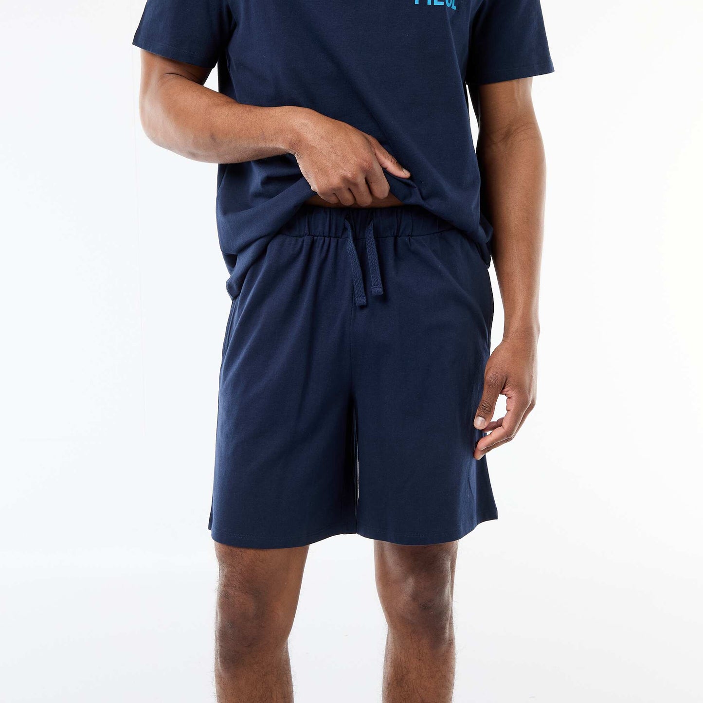 One Piece Short Pajama Set - 2 Piece BLUE