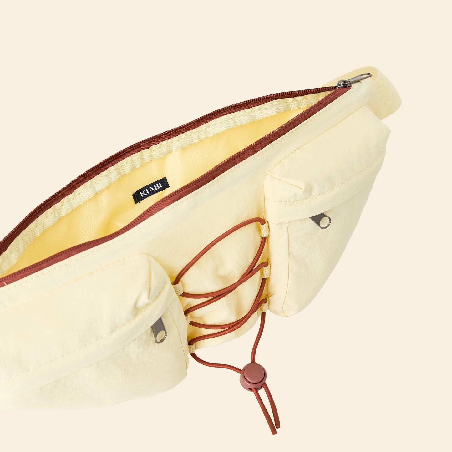 Sports Waist Bag with Exterior and Interior Pockets 15x40 cm YELLOW