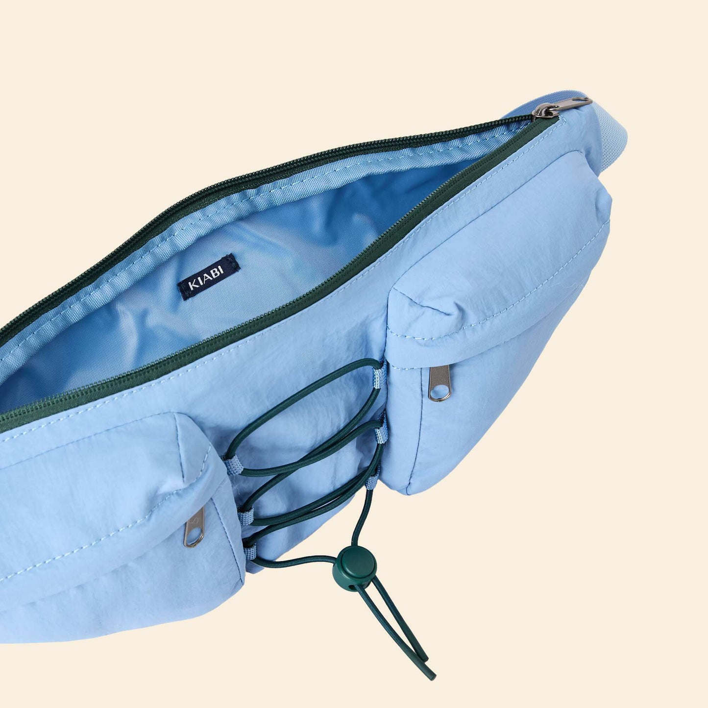 Sports Waist Bag with Exterior and Interior Pockets 15x40 cm BLUE