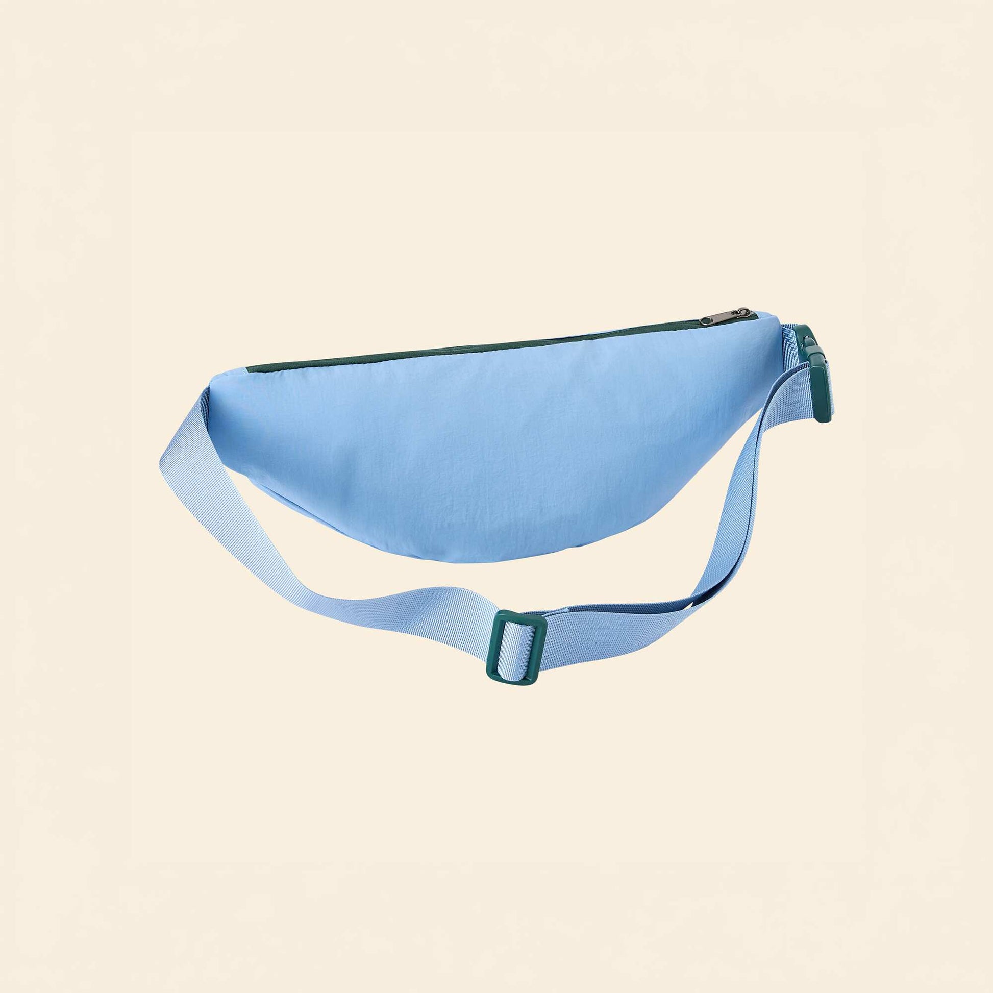 Sports Waist Bag with Exterior and Interior Pockets 15x40 cm BLUE