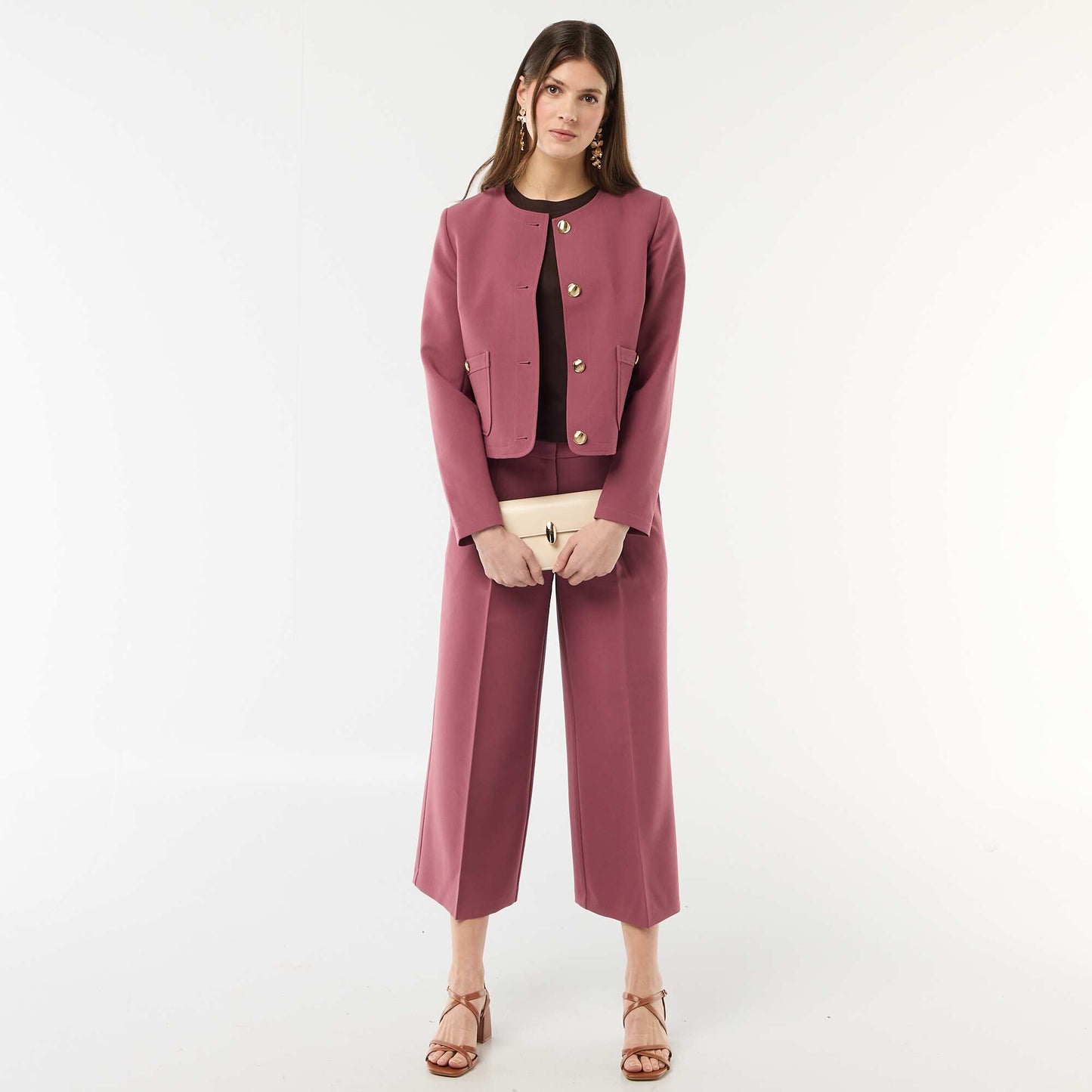 Short Solid Occasion Jacket RED