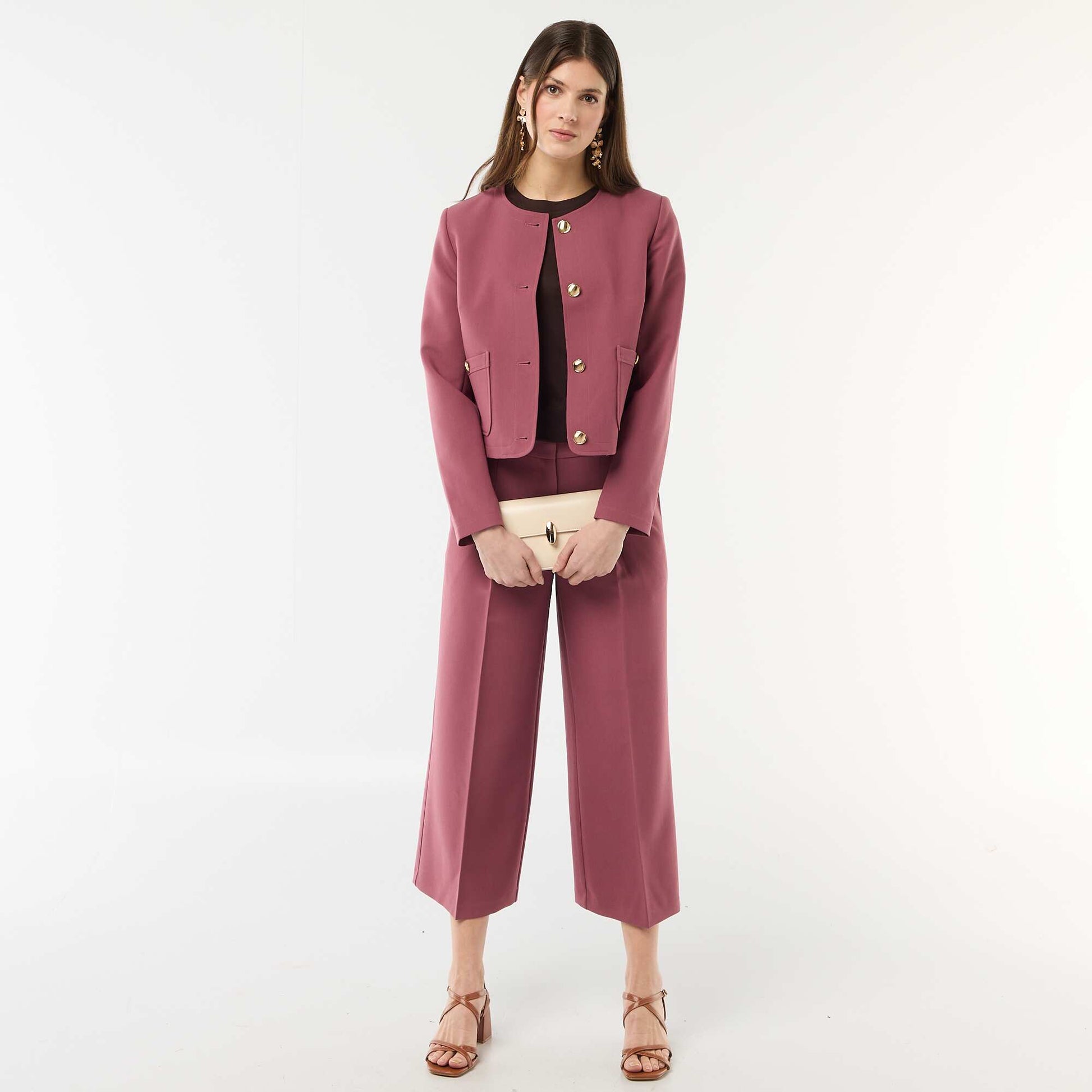 Short Solid Occasion Jacket RED