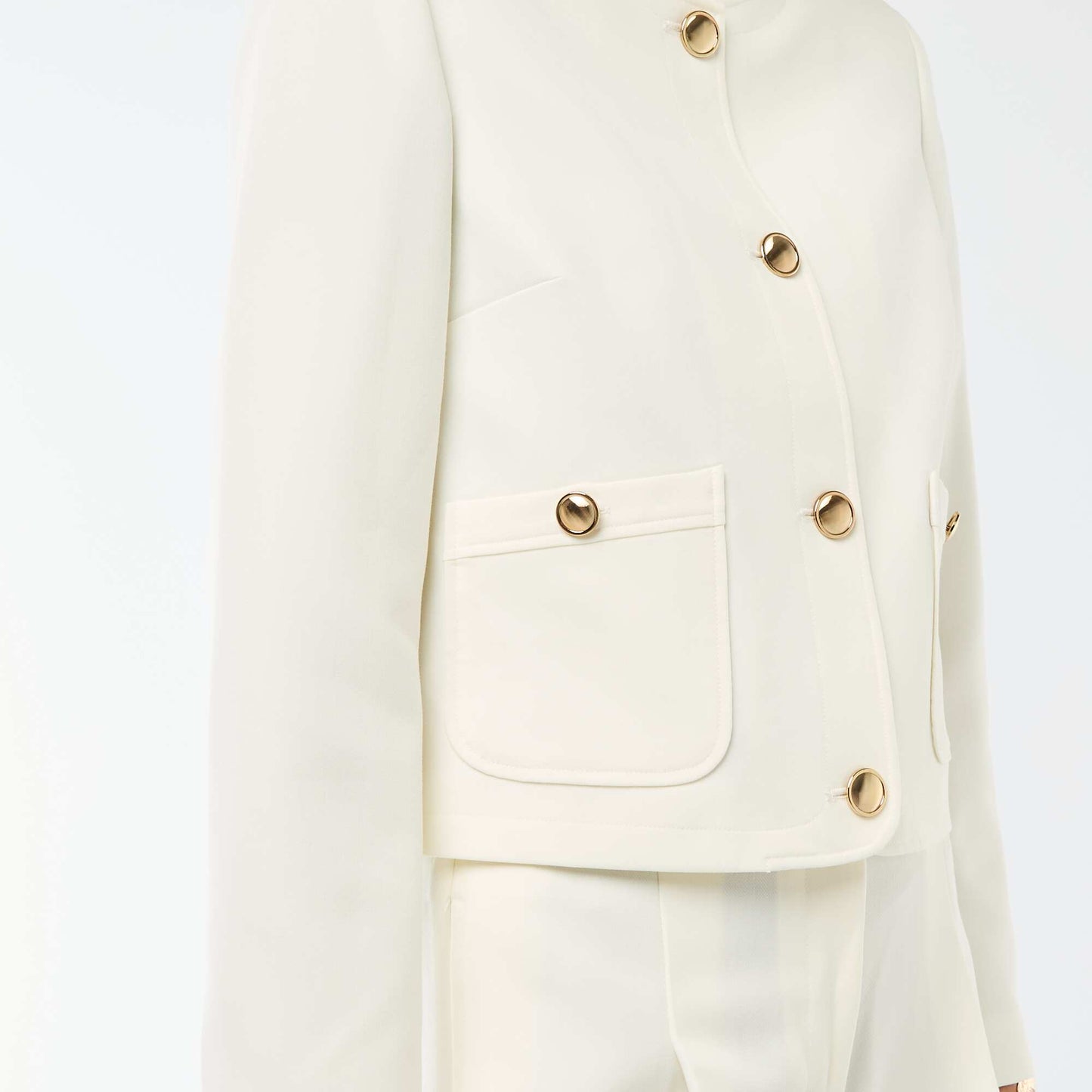 Short Solid Occasion Jacket WHITE