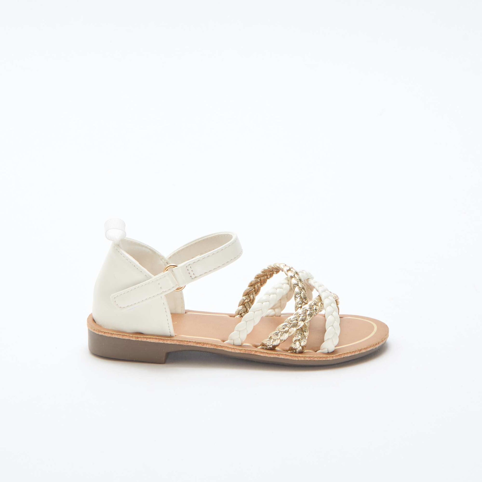 Braided Multi-Strap Sandals WHITE