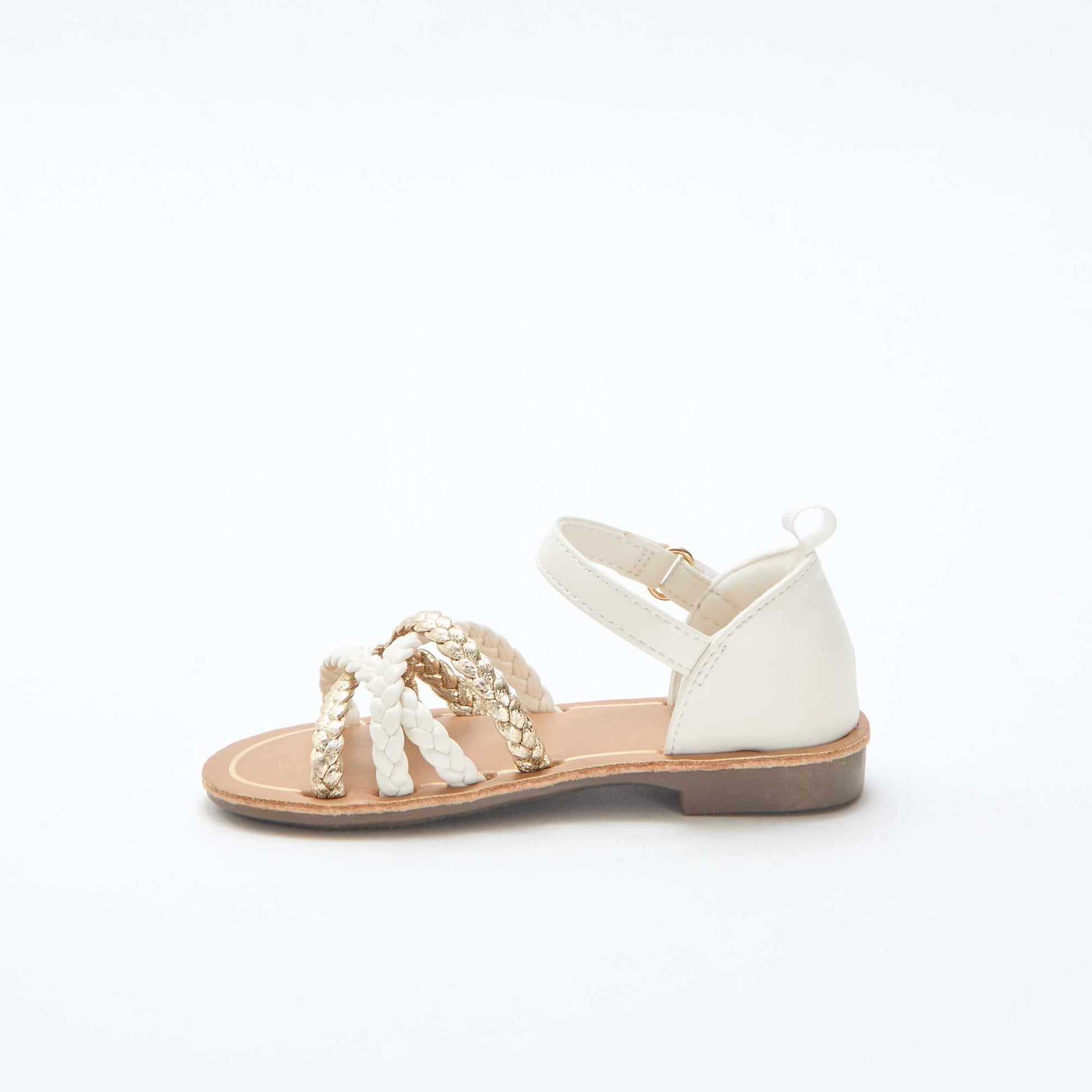 Braided Multi-Strap Sandals WHITE