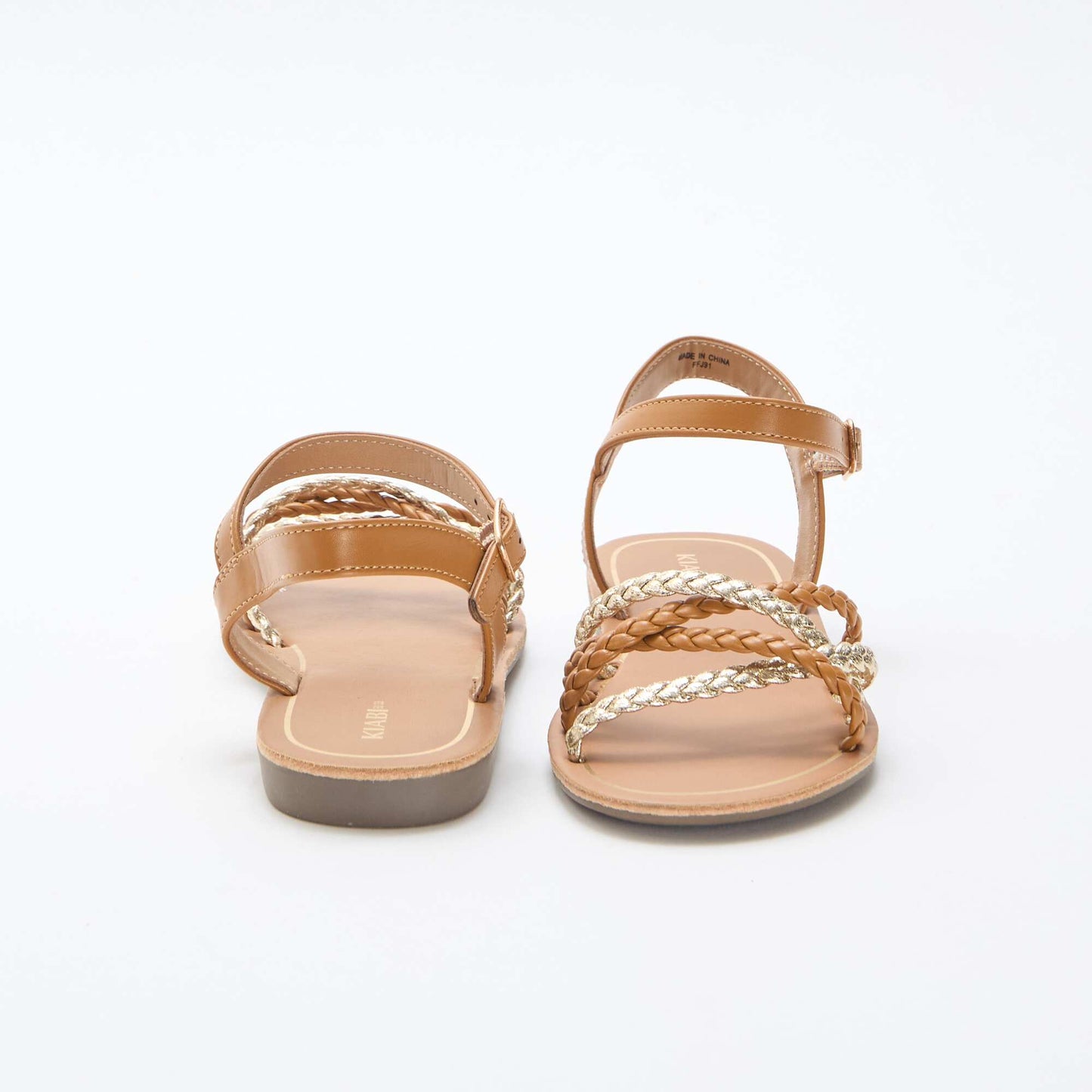 Multi-Strap Braided Sandals BROWN