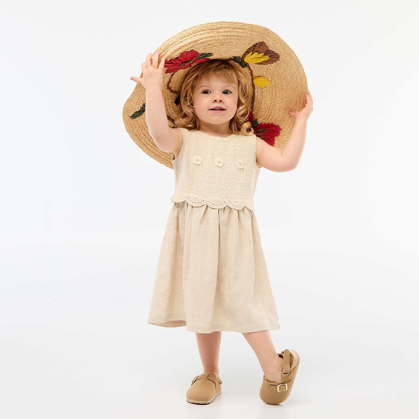Suedette Clogs with Hook and Loop Fastener BEIGE