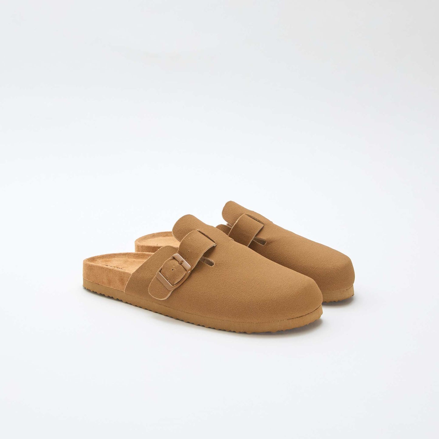 Suede-Effect Mule Clogs BROWN