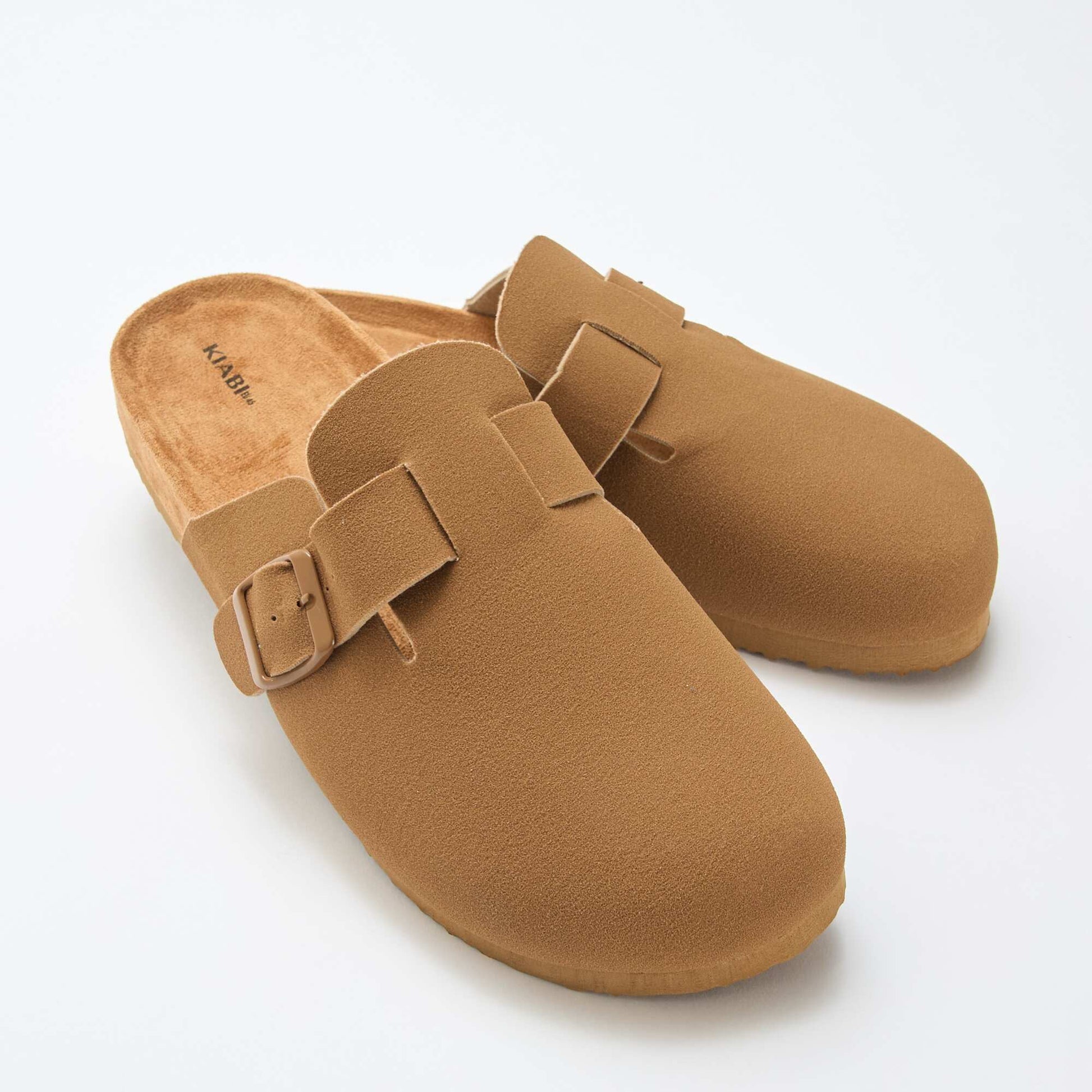 Suede-Effect Mule Clogs BROWN