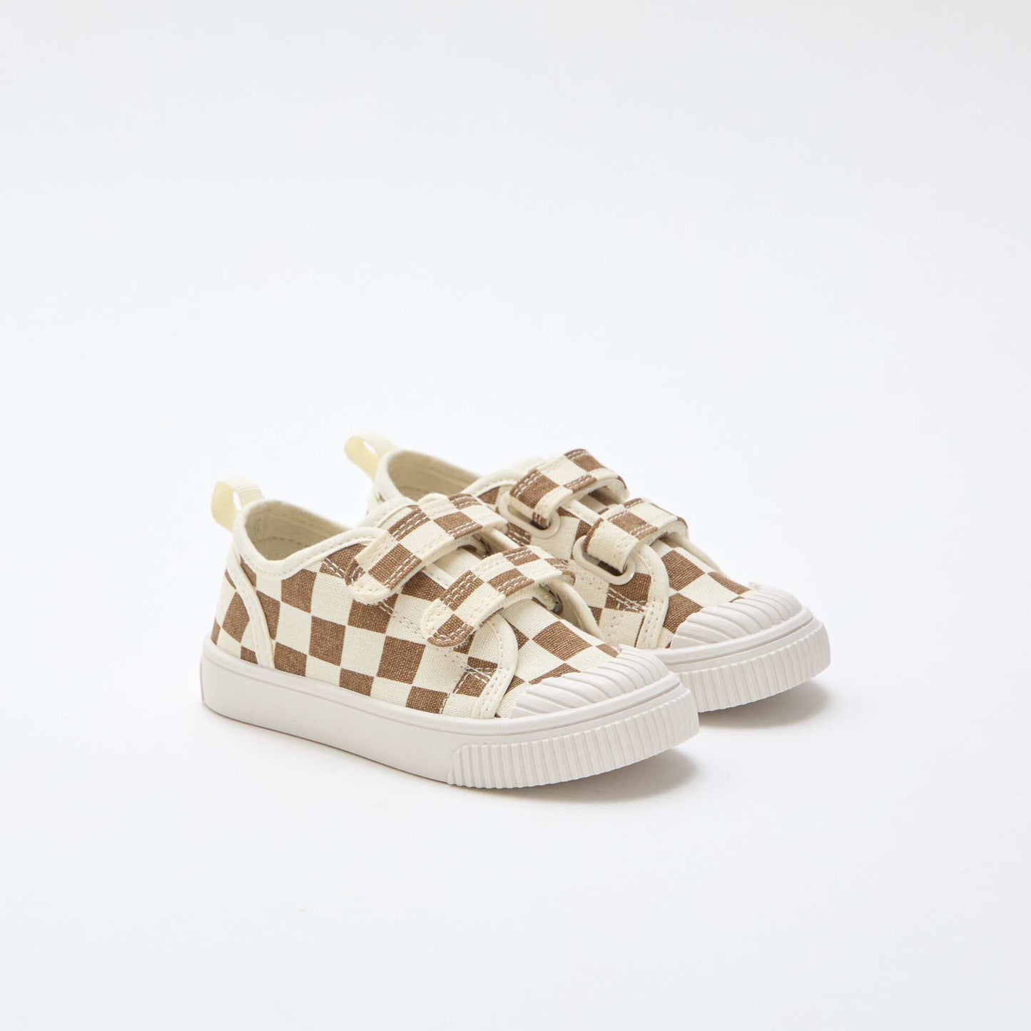 Canvas Sneakers with Hook-and-Loop Fastening BROWN