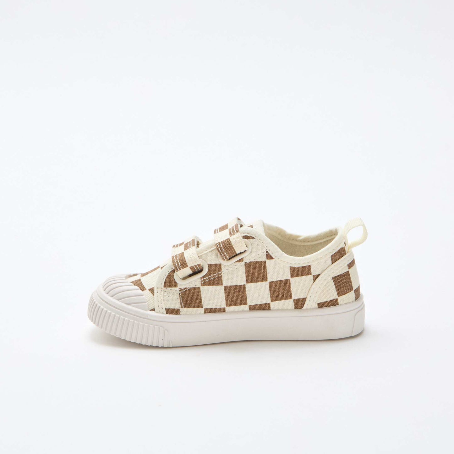 Canvas Sneakers with Hook-and-Loop Fastening BROWN