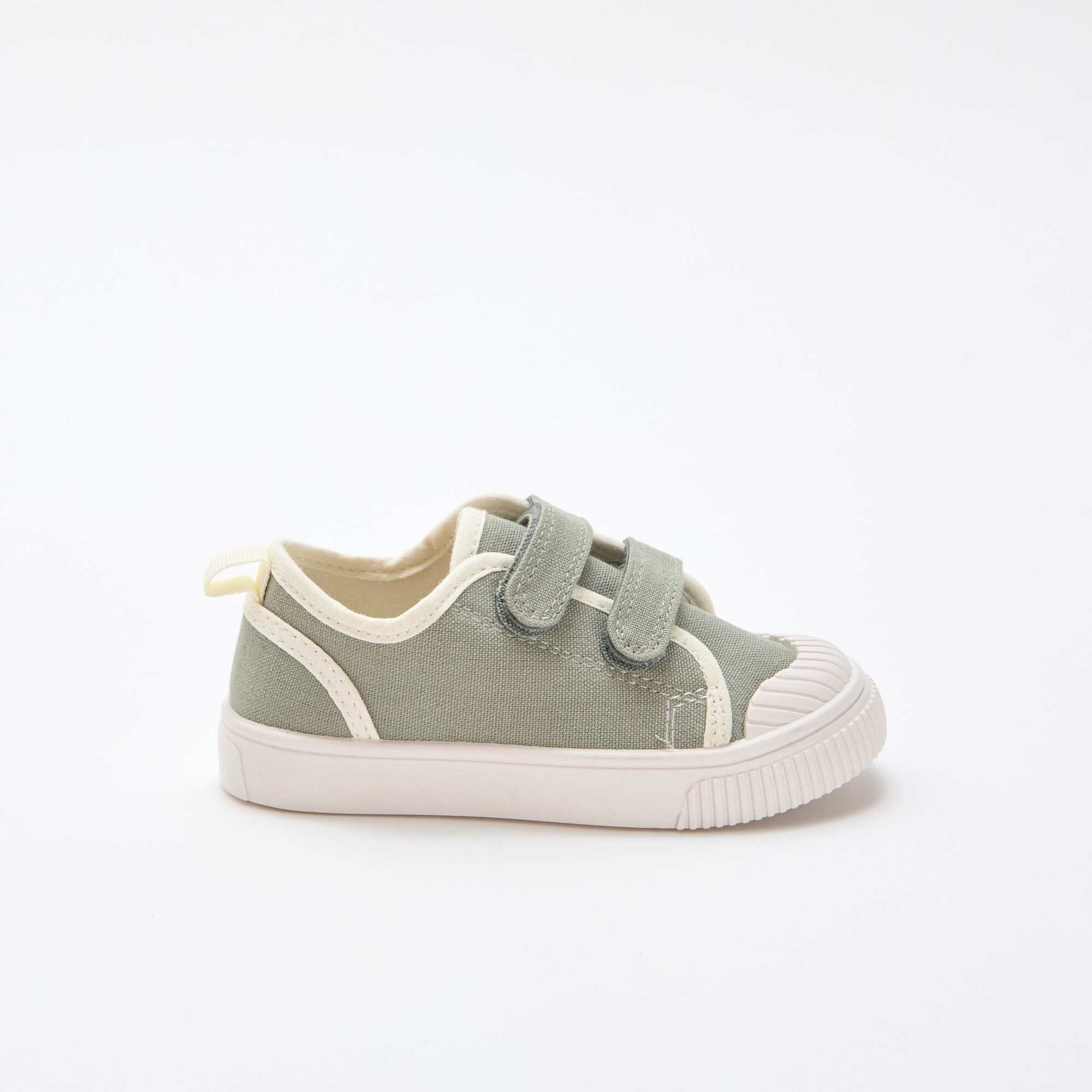 Canvas Sneakers with Hook-and-Loop Fastening GREEN