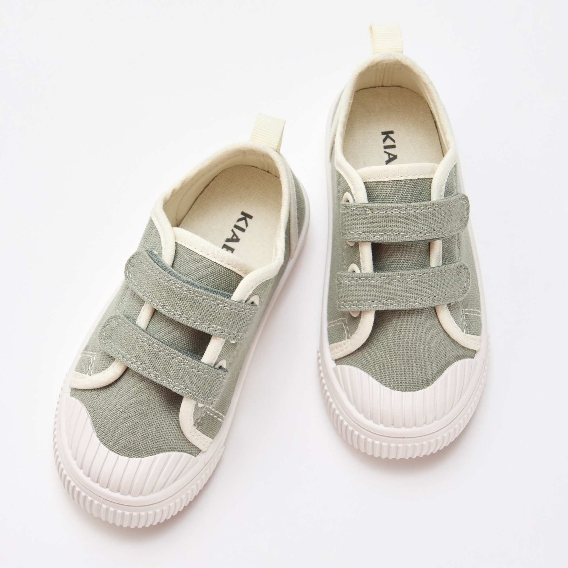 Canvas Sneakers with Hook-and-Loop Fastening GREEN
