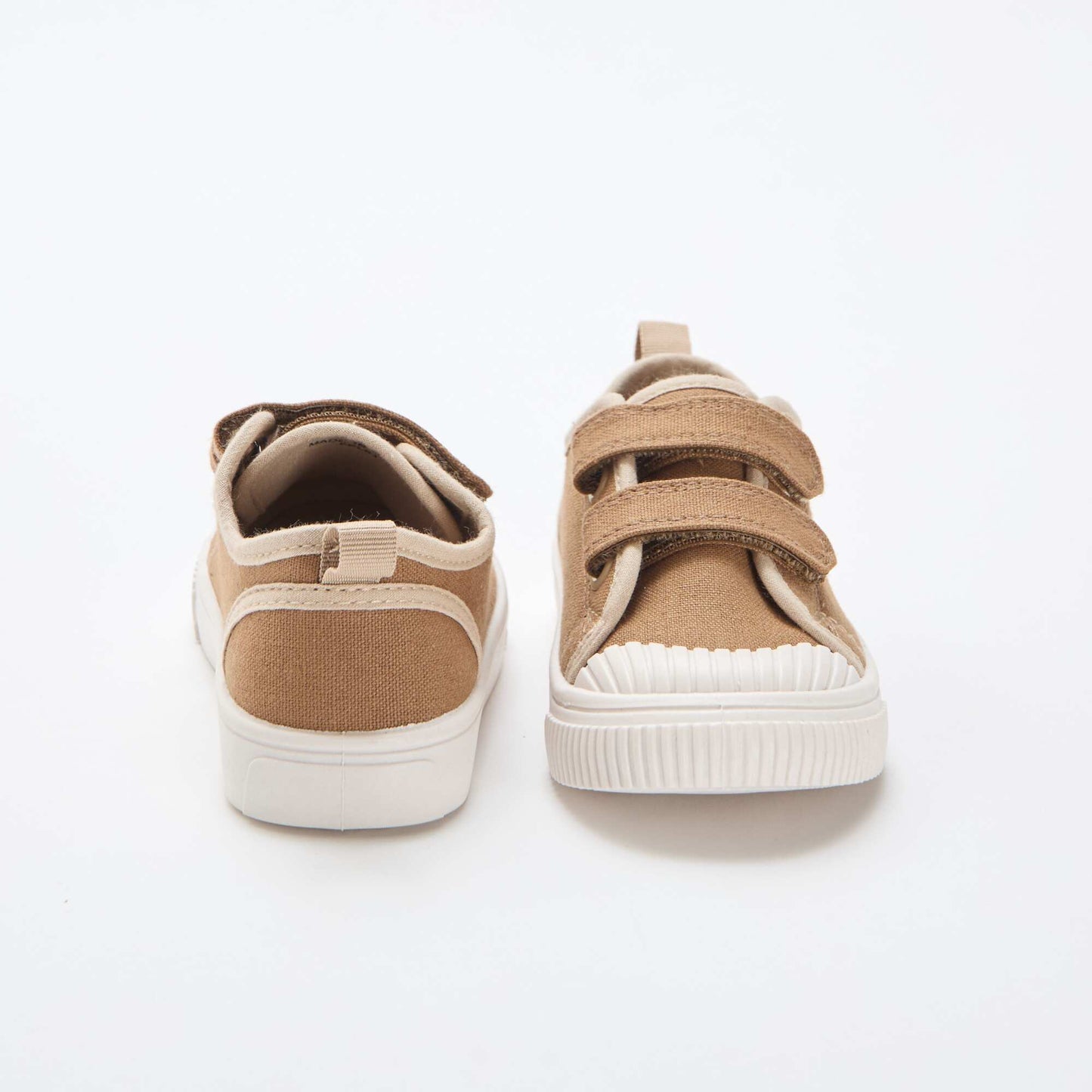 Canvas Sneakers with Hook-and-Loop Fastening BROWN