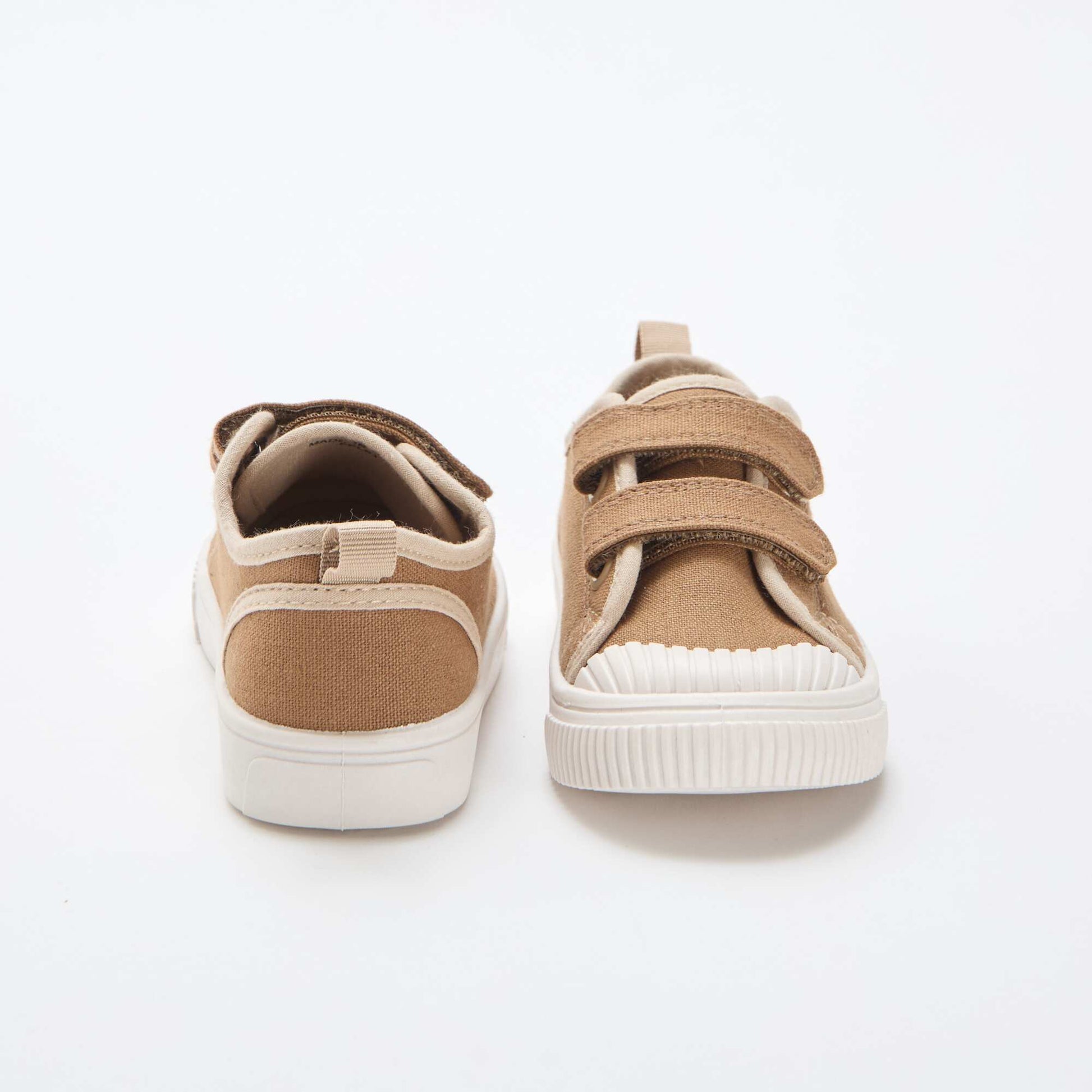 Canvas Sneakers with Hook-and-Loop Fastening BROWN