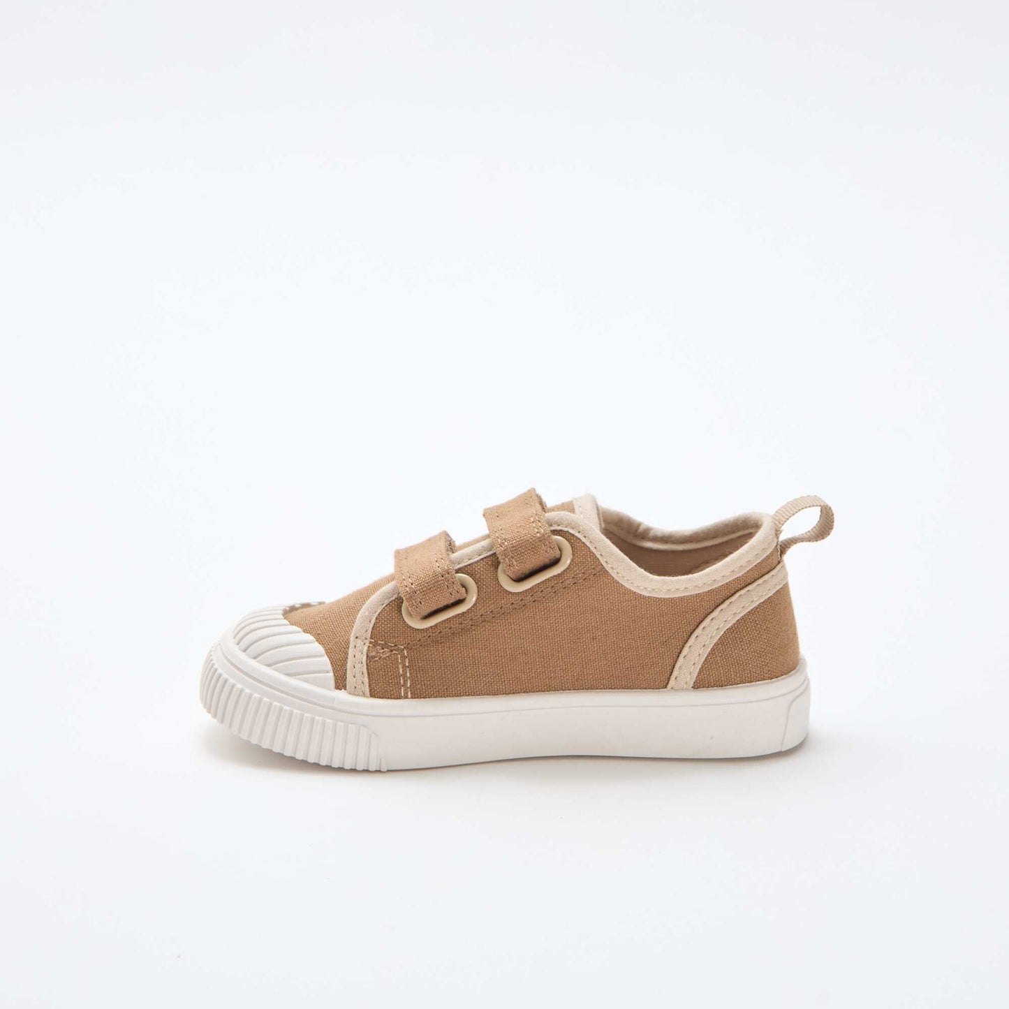 Canvas Sneakers with Hook-and-Loop Fastening BROWN