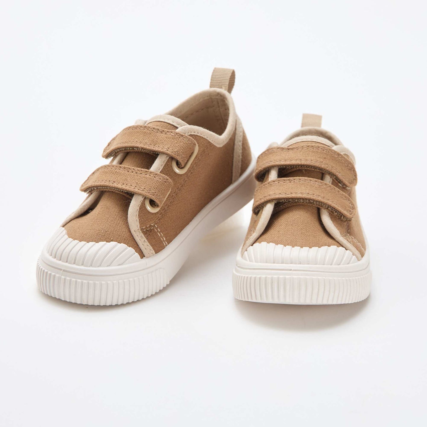 Canvas Sneakers with Hook-and-Loop Fastening BROWN