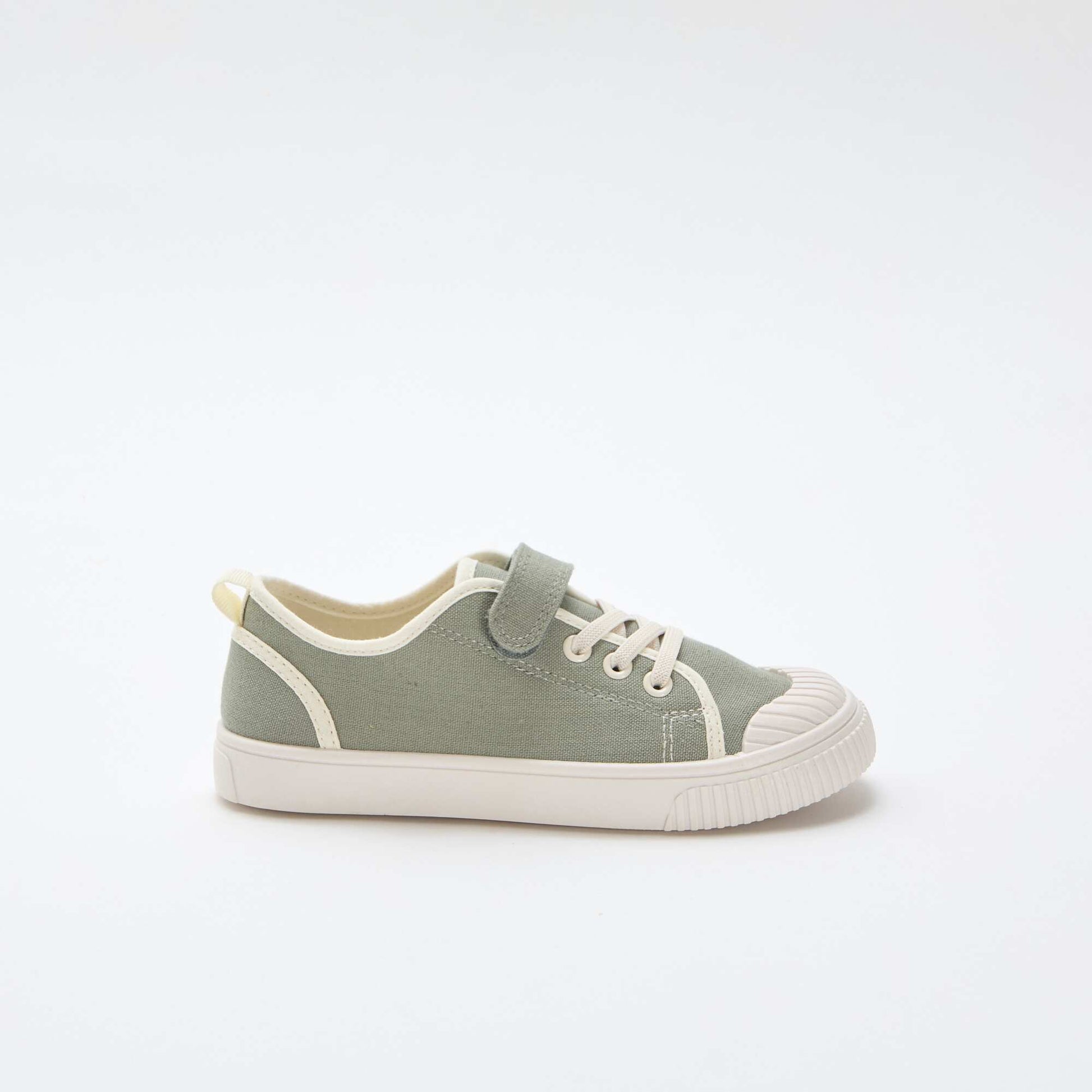 Canvas Sneakers with Hook-and-Loop Fastening GREEN